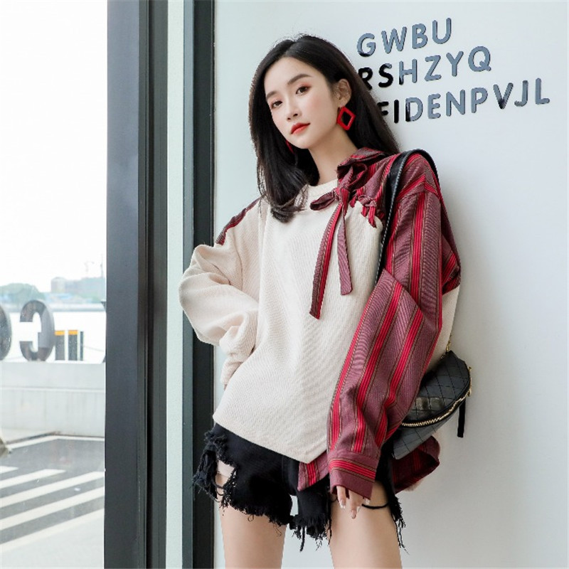 2021 Female Shirt Drops High Street Two Autumn Tops New Niche Design Vintage Shreds Stripped Pullovers GI4I, Multi
2021 Female Shirt Drops High Street Two Autumn Tops New Niche Design Vintage Shreds Stripped Pullovers GI4I, Multi