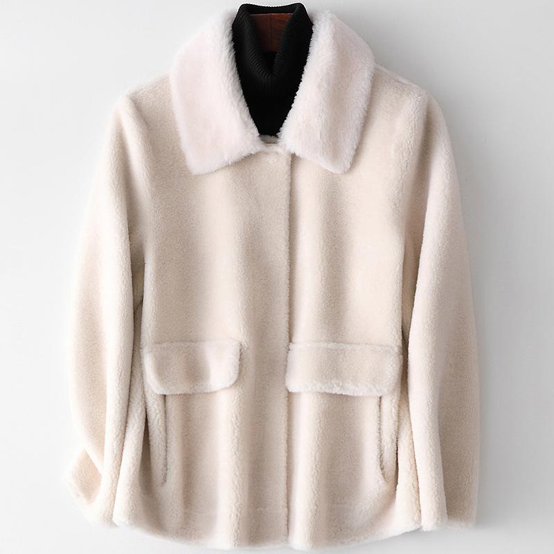 2021 Spring Winter New Real Wool Fur Coats Women Female Composite Fur Turn Down Collar Short Jackets Warm Outwear Solid Color, Beige
2021 Spring Winter New Real Wool Fur Coats Women Female Composite Fur Turn Down Collar Short Jackets Warm Outwear Solid Color, Beige