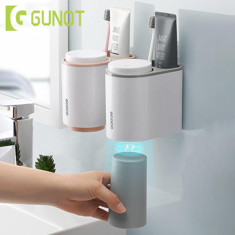 GUNOT Magnetic Toothbrush Holder Wall Mount Toothpaste Toothbrush Holder With 2 Cup Home Storage Shelf Bathroom Accessories Set
GUNOT Magnetic Toothbrush Holder Wall Mount Toothpaste Toothbrush Holder With 2 Cup Home Storage Shelf Bathroom Accessories Set