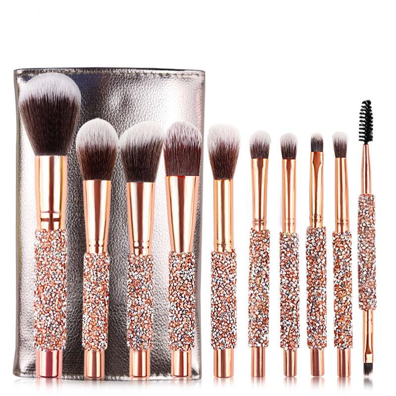 Makeup Brushes Set 10pcs Diamond Handle Crystal Makeup Brush for Face and Eyes Professional Foundation Eyeshadow Cosmetic Tools
Makeup Brushes Set 10pcs Diamond Handle Crystal Makeup Brush for Face and Eyes Professional Foundation Eyeshadow Cosmetic Tools