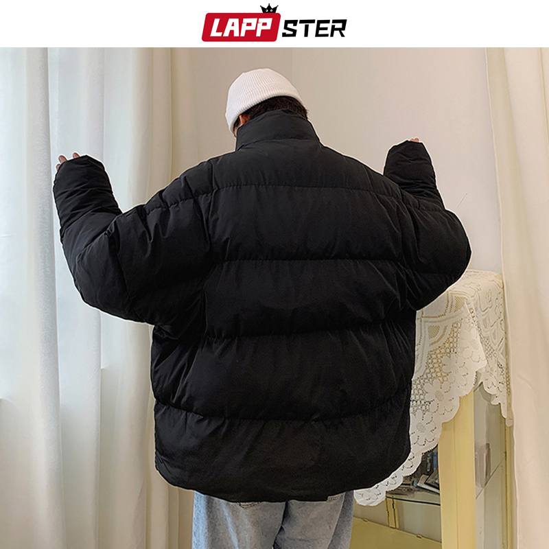LAPPSTER Men Japanese Streetwear Black Puffer Jacket Mens Harajuku Hip Hop Winter Bubble Jackets Coats Couple Korean Parka 201127