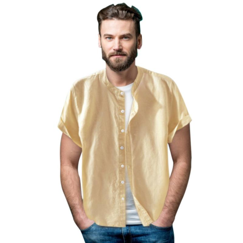 Men' Fashion Baggy Cotton Linen Solid Color Short Sleeve Button Retro Shirts Tops Camisa Masculina Camisas#g30, Blue
Men' Fashion Baggy Cotton Linen Solid Color Short Sleeve Button Retro Shirts Tops Camisa Masculina Camisas#g30, Blue