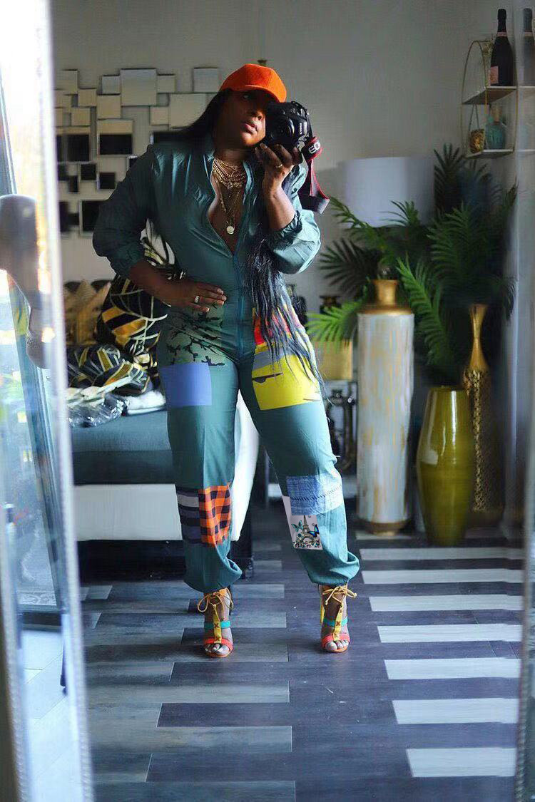 Plus Size Jumpsuit Women Rompers Womens Jumpsuits Body Woman Jumpsuite Overalls Bodysuit Sexy Combinaison Femme Salopette L8104 T200509