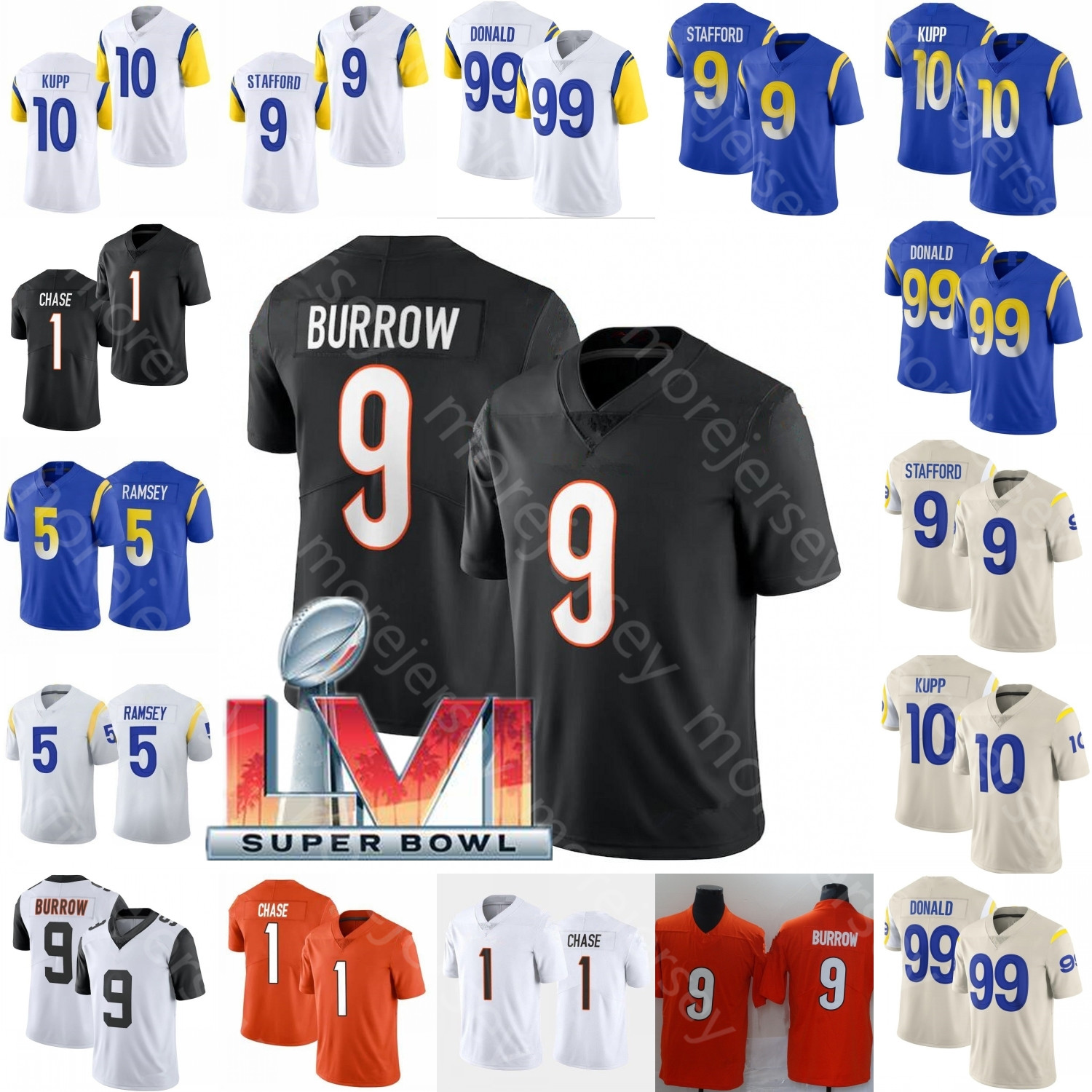 Ja'Marr Chase Football Jersey Jalen Ramsey Joe Burrow Cooper Kupp Aaron Donald Size S-3XL, Black
Ja'Marr Chase Football Jersey Jalen Ramsey Joe Burrow Cooper Kupp Aaron Donald Size S-3XL, Black