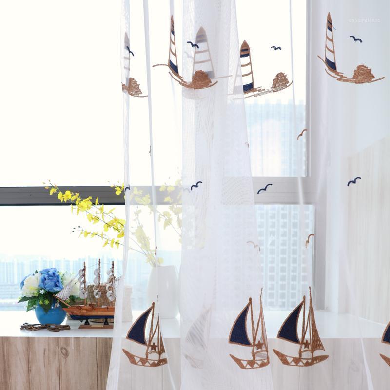 Embroidered Voile Bedroom Sheer curtains kids room kitchen children curtains Tulle sailing pattern Window1, White
Embroidered Voile Bedroom Sheer curtains kids room kitchen children curtains Tulle sailing pattern Window1, White