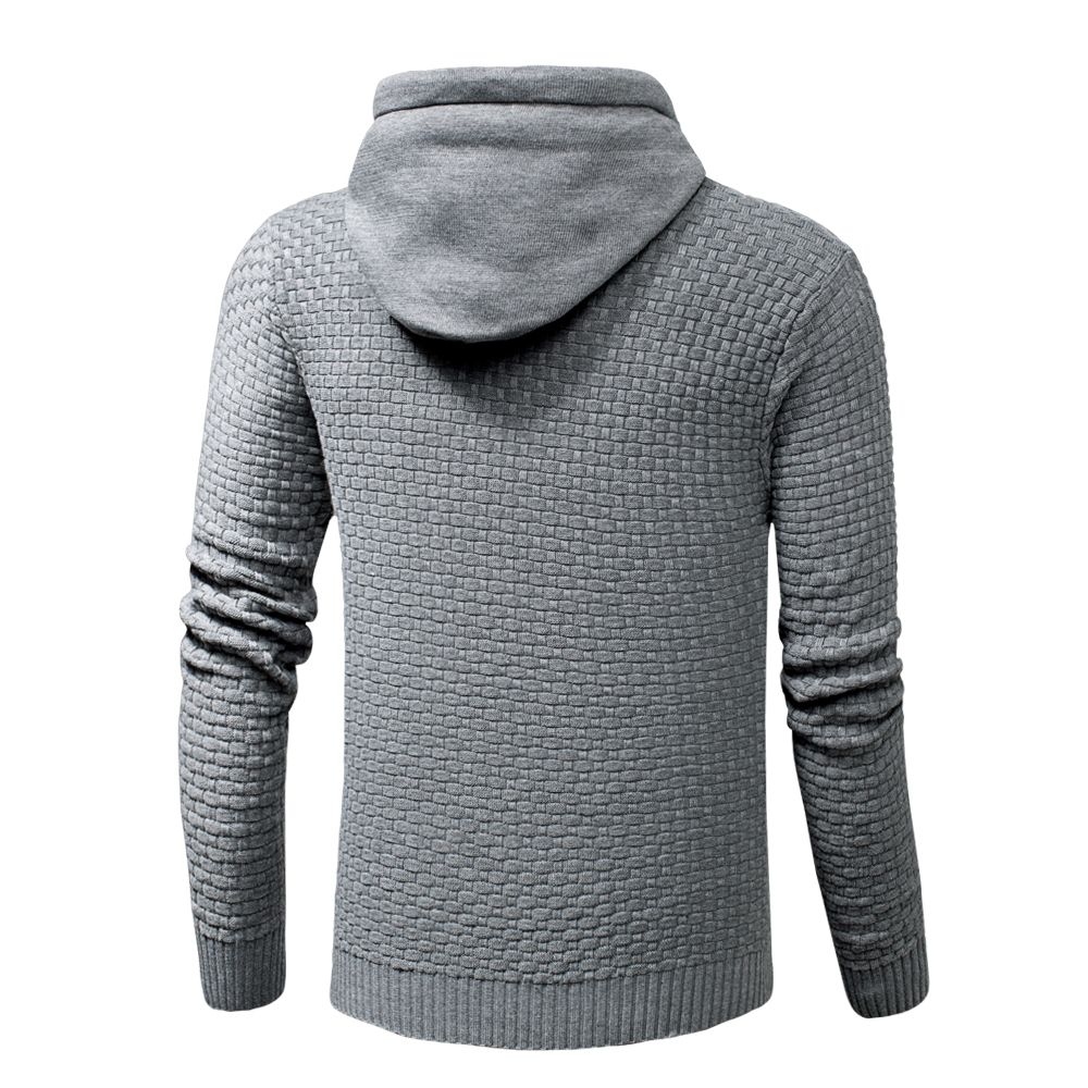 Plus Size 3XL Men Spring Cotton Warm Knitted Sweater Pullover Men Autum 3D Pattern Casual Hooded Sweater Coat Pull Homme Men 201224