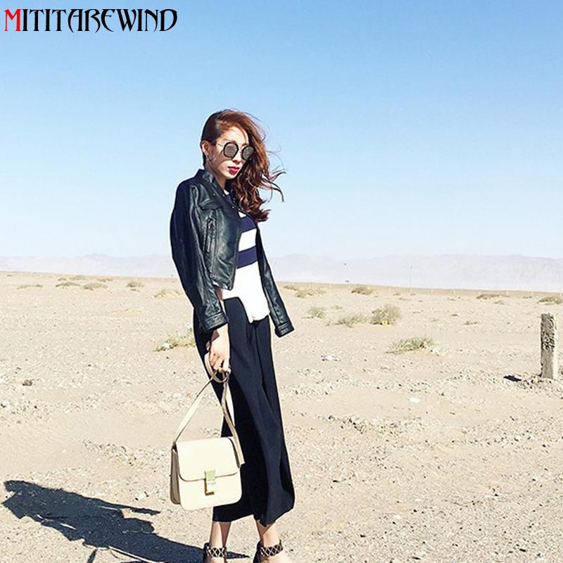 Women's Leather Faux Motorcycle PU Jacket, Spring Fall Slim Fit Short Coat B4