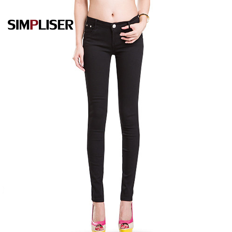 SIMPLISER Woman Jeans Pants Skinny Jeans Leggings Female Trousers Plus Size 24 Colors Ladies Basic Pencil Pants Black red 201105