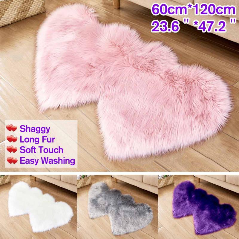 60CMx120CM Heart Rug Carpets for Living Room Decor Faux Fur Rugs Kids Room Long Plush Rugs for Bedroom Shaggy Modern Mats, Pink
60CMx120CM Heart Rug Carpets for Living Room Decor Faux Fur Rugs Kids Room Long Plush Rugs for Bedroom Shaggy Modern Mats, Pink