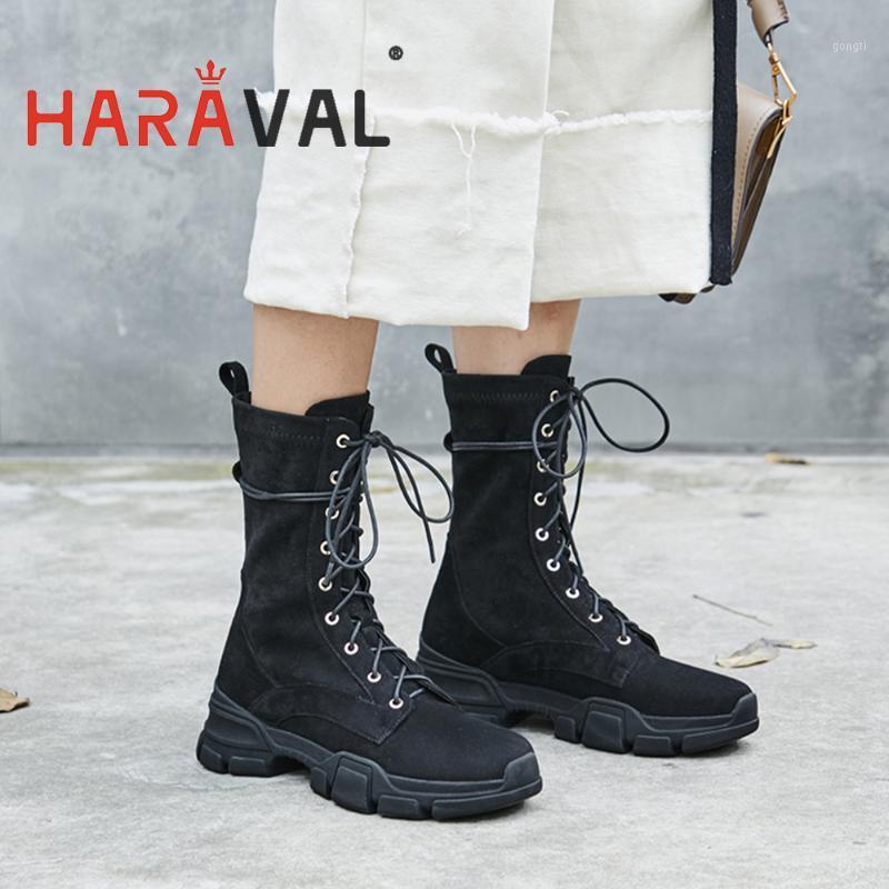 HARAVAL Ankle Boots Shoes Women Thick Bottom Heels Lace Up Kid Suede Cross-tied Adult Winter Round Toe Waterproof E281L1, Black-suede
HARAVAL Ankle Boots Shoes Women Thick Bottom Heels Lace Up Kid Suede Cross-tied Adult Winter Round Toe Waterproof E281L1, Black-suede
