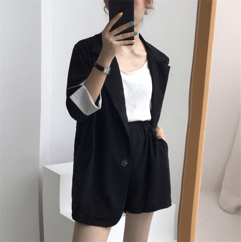 2021 Women's Summer Blazer New 2 Suits Defines Korean Elegant Thin Shirt Short Sleeve Chic Shorts Two-piece Suit YOQE, Blue
2021 Women's Summer Blazer New 2 Suits Defines Korean Elegant Thin Shirt Short Sleeve Chic Shorts Two-piece Suit YOQE, Blue