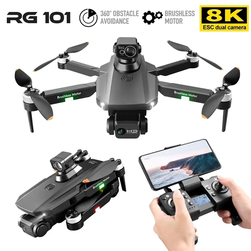 RG101 MAX GPS Drone 8K Professional Dual HD Camera FPV 3Km Aerial Pography Brushless Motor Foldable Quadcopter Toys, Rg101 pro 6k 1b bag
RG101 MAX GPS Drone 8K Professional Dual HD Camera FPV 3Km Aerial Pography Brushless Motor Foldable Quadcopter Toys, Rg101 pro 6k 1b bag