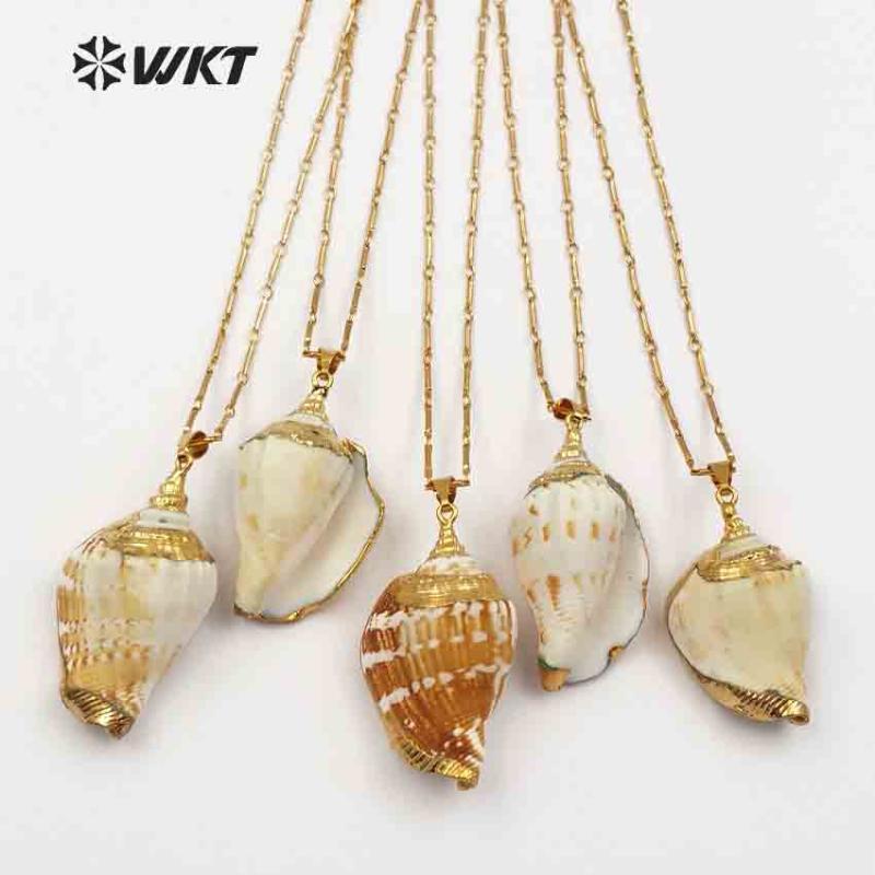 WT-JN042 WKT Real Natural Trumpet Shell With Best Gold Electroplated On Top Pendant Inlay 18'' Inch Gold Necklace Brithday Gift1
WT-JN042 WKT Real Natural Trumpet Shell With Best Gold Electroplated On Top Pendant Inlay 18'' Inch Gold Necklace Brithday Gift1