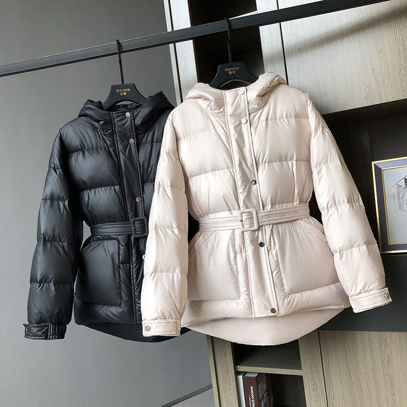 Winter Coat Women Fashion Sashes Hooded Warm Cotton Jacket Women Thicken High Quality Ladies Coats and Jackets 201017