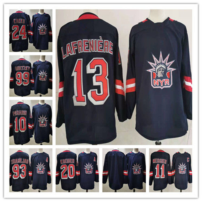 Alexis Lafreniere New York Rangers 2021 Reverse Retro Jersey 10 Artemi Panarin 24 Kaapo Kakko Chris Kreider Mark Messier Hockey Jersey, Black;red
Alexis Lafreniere New York Rangers 2021 Reverse Retro Jersey 10 Artemi Panarin 24 Kaapo Kakko Chris Kreider Mark Messier Hockey Jersey, Black;red
