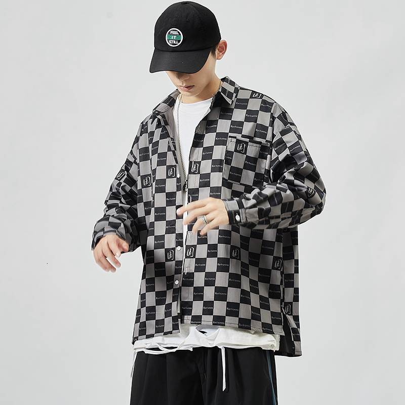 2021 Brand Spring Autumn Black White Long Sleeves New Flannel Collar Korea Style Shirt for Men's Printe Harajuku Clothes J78k, C163 2
2021 Brand Spring Autumn Black White Long Sleeves New Flannel Collar Korea Style Shirt for Men's Printe Harajuku Clothes J78k, C163 2