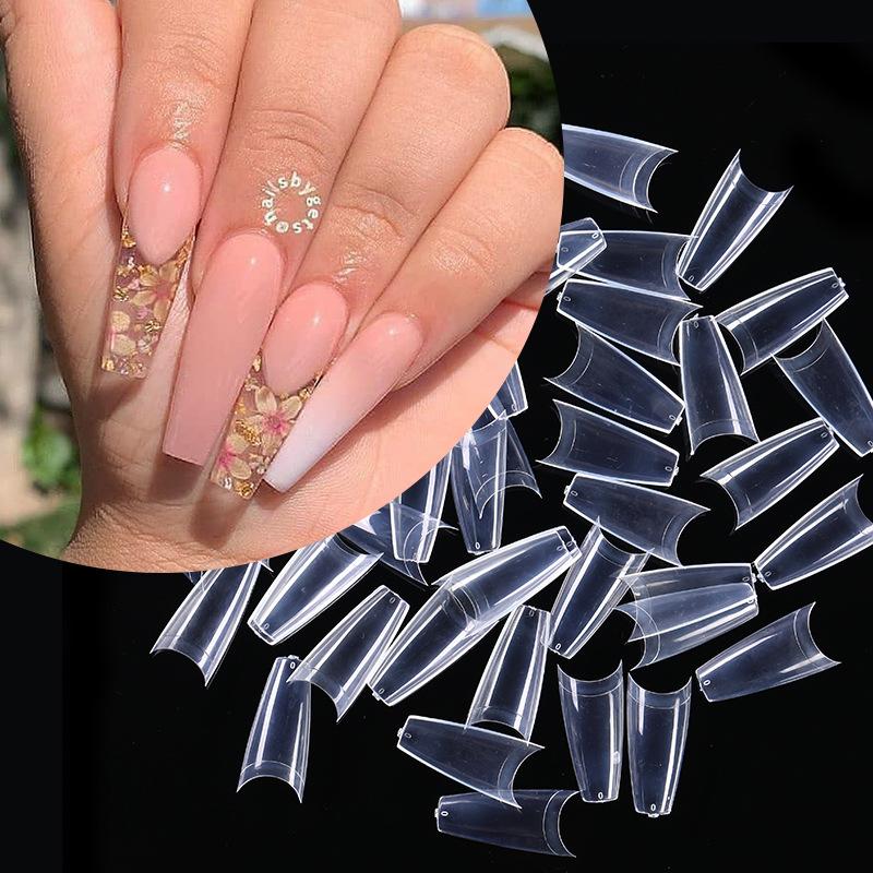 False Nails 500Pcs/Bag Quick Building Fake Nail C Curve French Half Cover Press On Clear Transparent Long Straight Manicure Tools, Red;gold
False Nails 500Pcs/Bag Quick Building Fake Nail C Curve French Half Cover Press On Clear Transparent Long Straight Manicure Tools, Red;gold