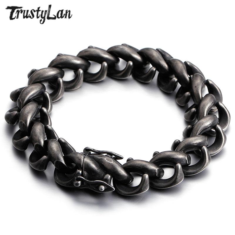 Link, Chain TrustyLan Punk Rock Friendship Bracelet Men Vintage Black Color 316L Titanium Stainless Steel Mens Bracelets 2021 Jewellery
Link, Chain TrustyLan Punk Rock Friendship Bracelet Men Vintage Black Color 316L Titanium Stainless Steel Mens Bracelets 2021 Jewellery