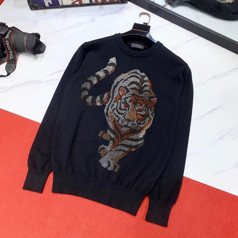 Autumn And Winter New Diamond Men's Sweater Tiger Pattern Fashion Casual Long-Sleeved o-Neck Pullover Warm Slim Top, As shown asian size
Autumn And Winter New Diamond Men's Sweater Tiger Pattern Fashion Casual Long-Sleeved o-Neck Pullover Warm Slim Top, As shown asian size