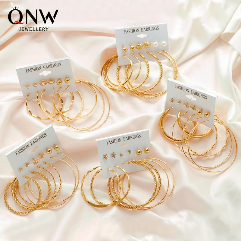 6 pairs of outfit earrings with personality, large circle and simple set, fashionable and exaggerated earrings
6 pairs of outfit earrings with personality, large circle and simple set, fashionable and exaggerated earrings