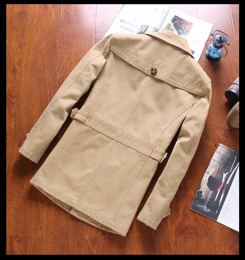Men Trench Coat Single Breasted Overcoat Autumn Winter Jacket Men Long Coat Fashion Outwear Jacket Turndown Collar Jacket 201128