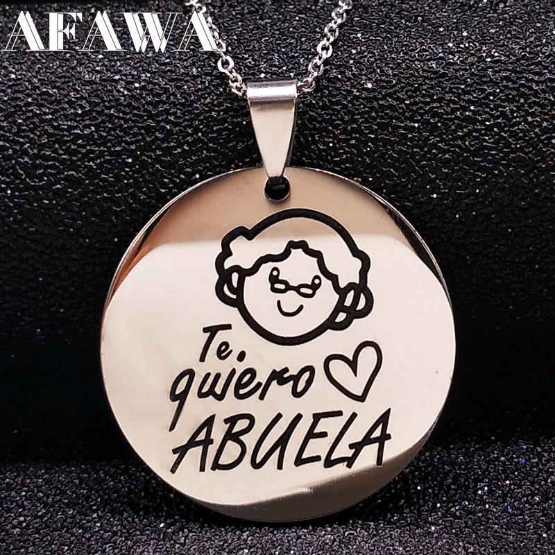 Family Grandma Stainless Steel Necklace Pendant Grandmother Choker Necklace Women Jewelry Gift Te quiero Abuela N17781
Family Grandma Stainless Steel Necklace Pendant Grandmother Choker Necklace Women Jewelry Gift Te quiero Abuela N17781