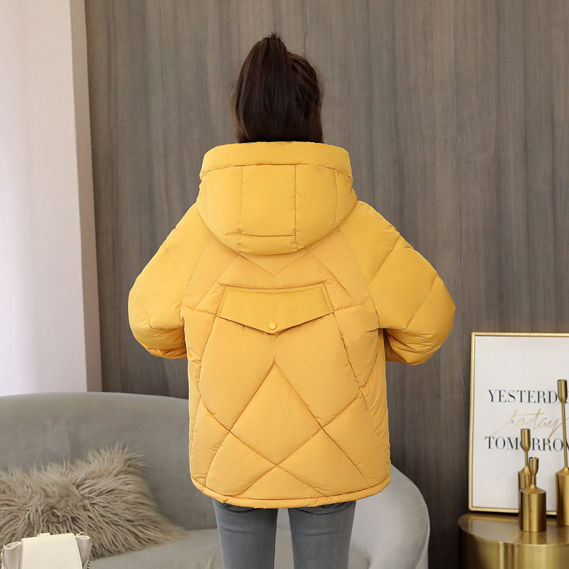 Women Parkas New Winter Hooded Jacket Coats Women Fashion Short Down Cotton Parkas Pocket Warm Parkas Female outwear 201019