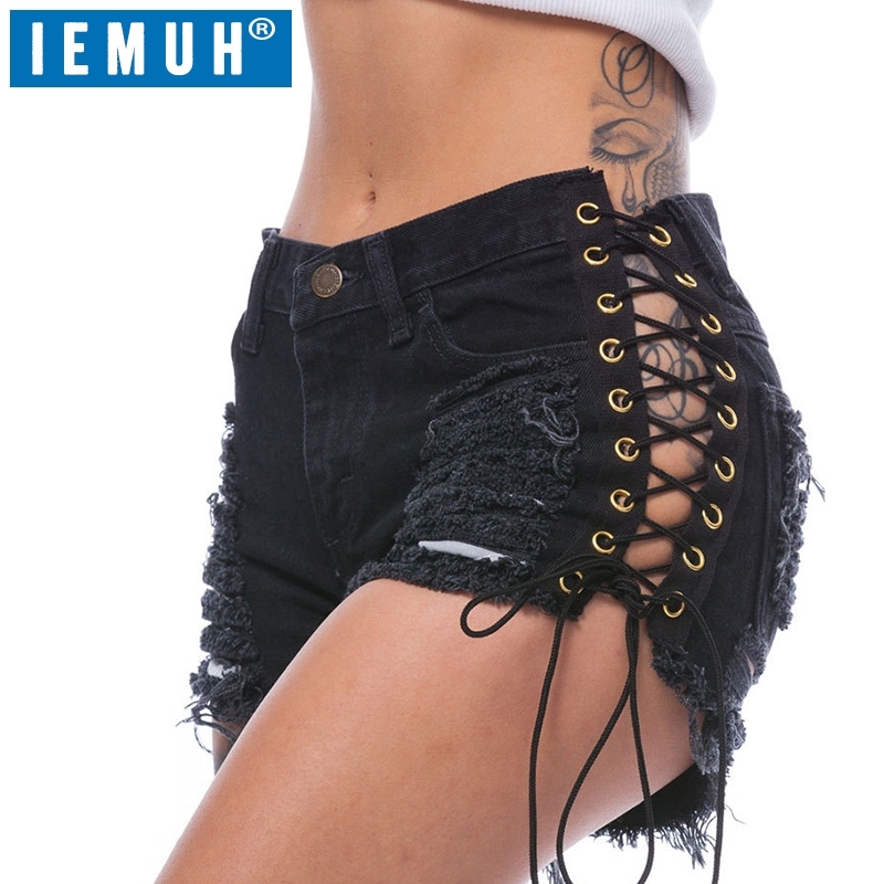 IEMUH Sexy Shorts Summer Women Denim Shorts Mid Waist Ripped Short Jeans Femme Tassel Lace Up Bandage Hotpants Y200822, Black
IEMUH Sexy Shorts Summer Women Denim Shorts Mid Waist Ripped Short Jeans Femme Tassel Lace Up Bandage Hotpants Y200822, Black