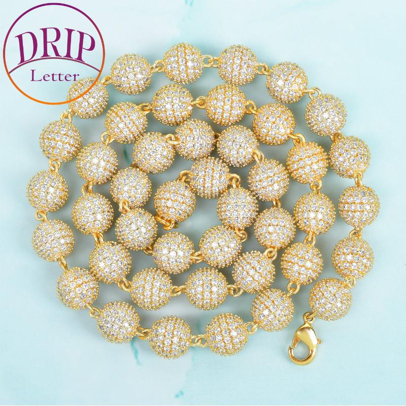 10mm Round Solid Bead Necklace Gold Color Cubic Zircon Men's Hip Hop Link Rock Street Jewelry
10mm Round Solid Bead Necklace Gold Color Cubic Zircon Men's Hip Hop Link Rock Street Jewelry