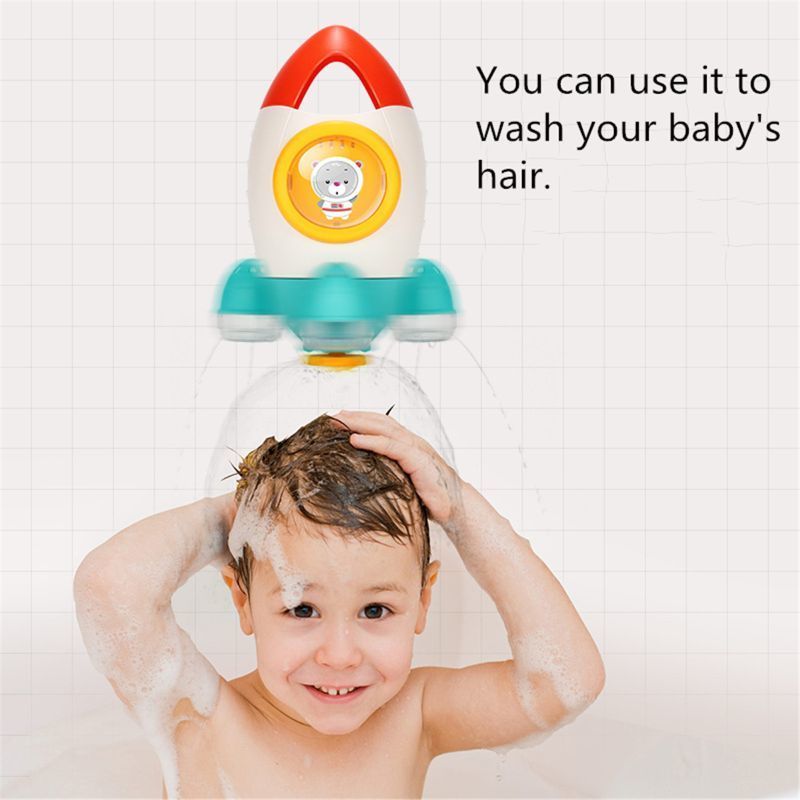 Rocket Fountain Bath Toys Water Spraying Rotary Spraying Beach Toy Play In Summer Bathroom Water Playing Toy for Kids Gift LJ201019