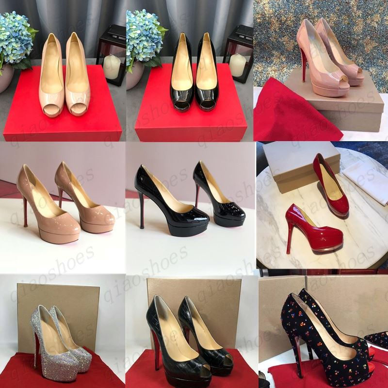 19 Classic Red Bottom High Heels Platform Shoe Pumps Nude/Black Patent Leather Peep-toe Women Dress Wedding Sandals Shoes size 34-45
19 Classic Red Bottom High Heels Platform Shoe Pumps Nude/Black Patent Leather Peep-toe Women Dress Wedding Sandals Shoes size 34-45