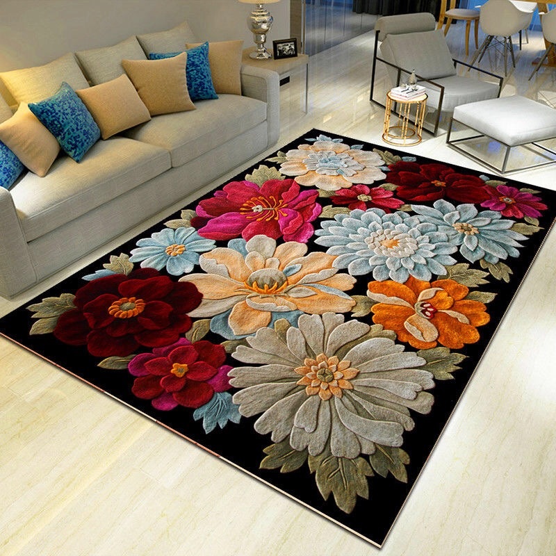 

3D Flower Carpets Hallway mat Doormat Bedroom Rectangle Floral rug Living Room Classic Ocean Rugs Kids Kitchen Stairs Carpet Anti-skid Hotel Corridor Mats, 06