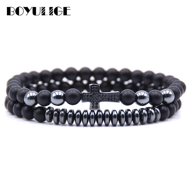 2pcs/set Trend Bead Bracelet Crystal Black Gold Cross Natural Stone Charm Beaded Bracelet for Men and Women Jewelry Gifts B500
2pcs/set Trend Bead Bracelet Crystal Black Gold Cross Natural Stone Charm Beaded Bracelet for Men and Women Jewelry Gifts B500