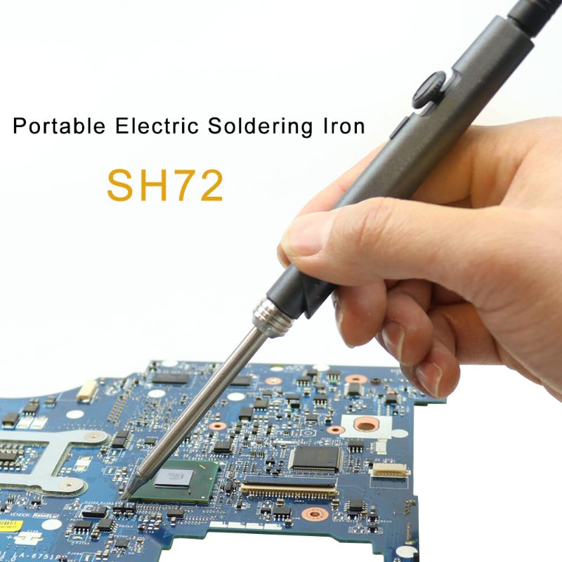 SH72 65W Mini Electric Soldering Iron Adjustable Temperature Portable Solder Welding Station DC Power Input 220-400C with tin
SH72 65W Mini Electric Soldering Iron Adjustable Temperature Portable Solder Welding Station DC Power Input 220-400C with tin