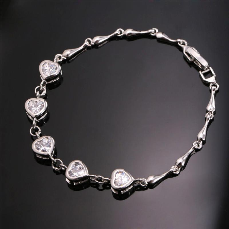 Crystal Heart Bracelet + Cubic Zirconia Romantic Gift Gold Color Fashion Jewelry Bracelet For Women H405, Golden;silver
Crystal Heart Bracelet + Cubic Zirconia Romantic Gift Gold Color Fashion Jewelry Bracelet For Women H405, Golden;silver