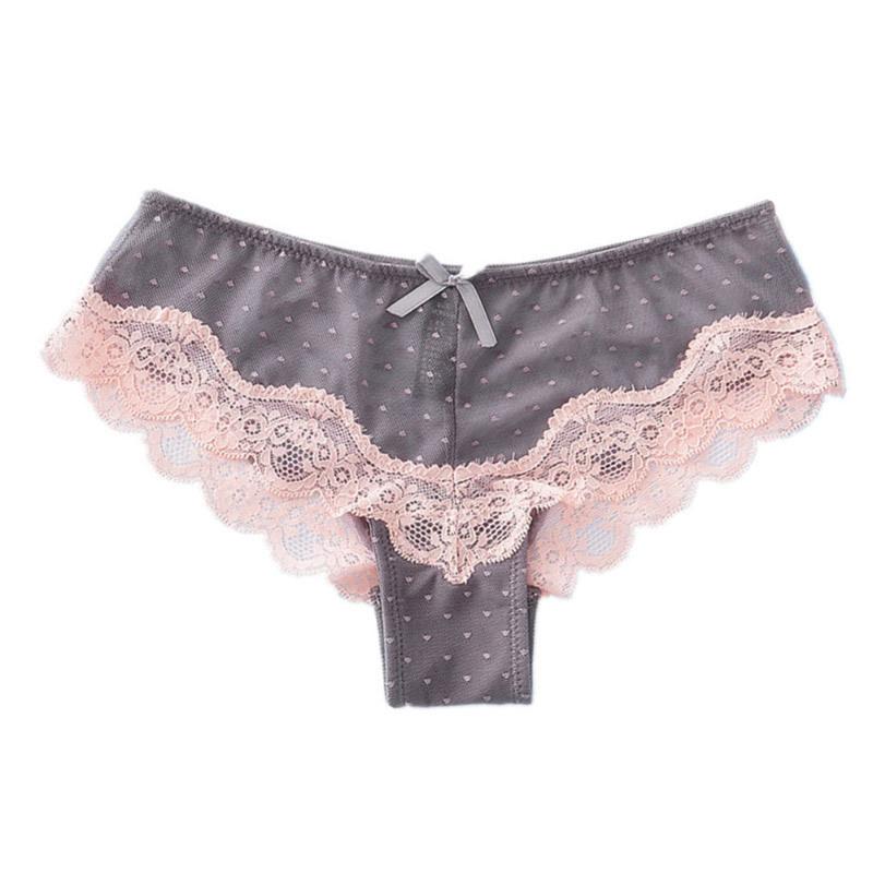 Sexy Lace Panties Women's Low Waist Bowknot Ladies Underwear Mesh Transparent Underpants Package Hip Briefs Female, Black 
Sexy Lace Panties Women's Low Waist Bowknot Ladies Underwear Mesh Transparent Underpants Package Hip Briefs Female, Black