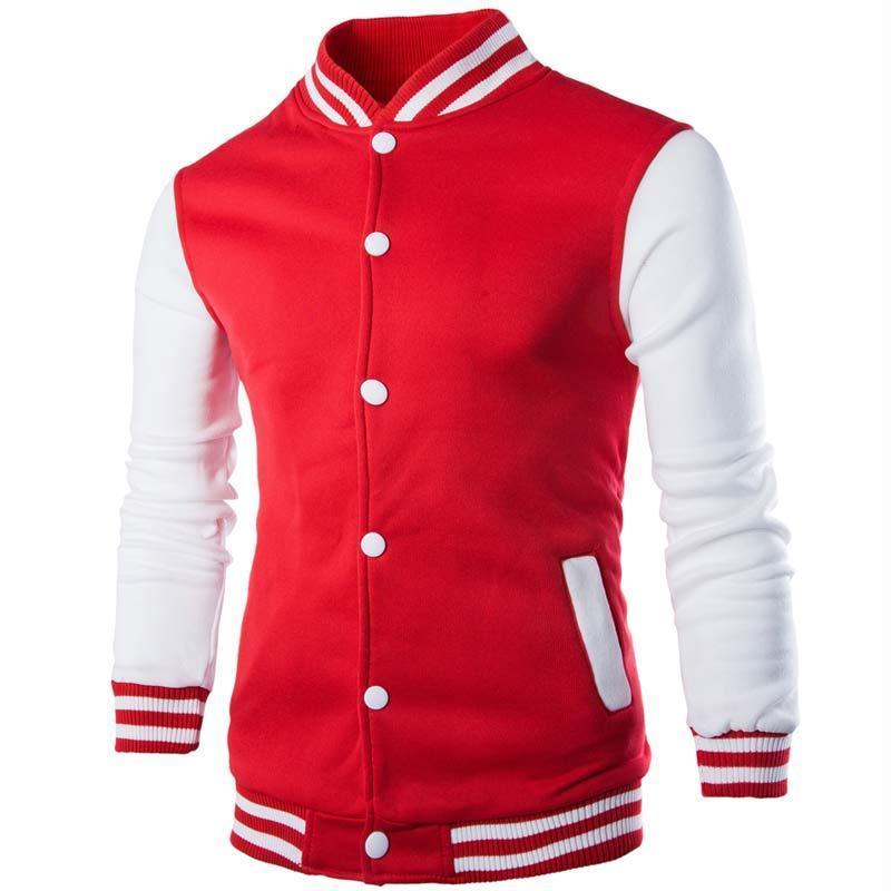 New Men/Boy Baseball Jacket Men Fashion Wine Red Mens Slim Fit College Varsity Jacket Men Stylish Veste Homme 3XL