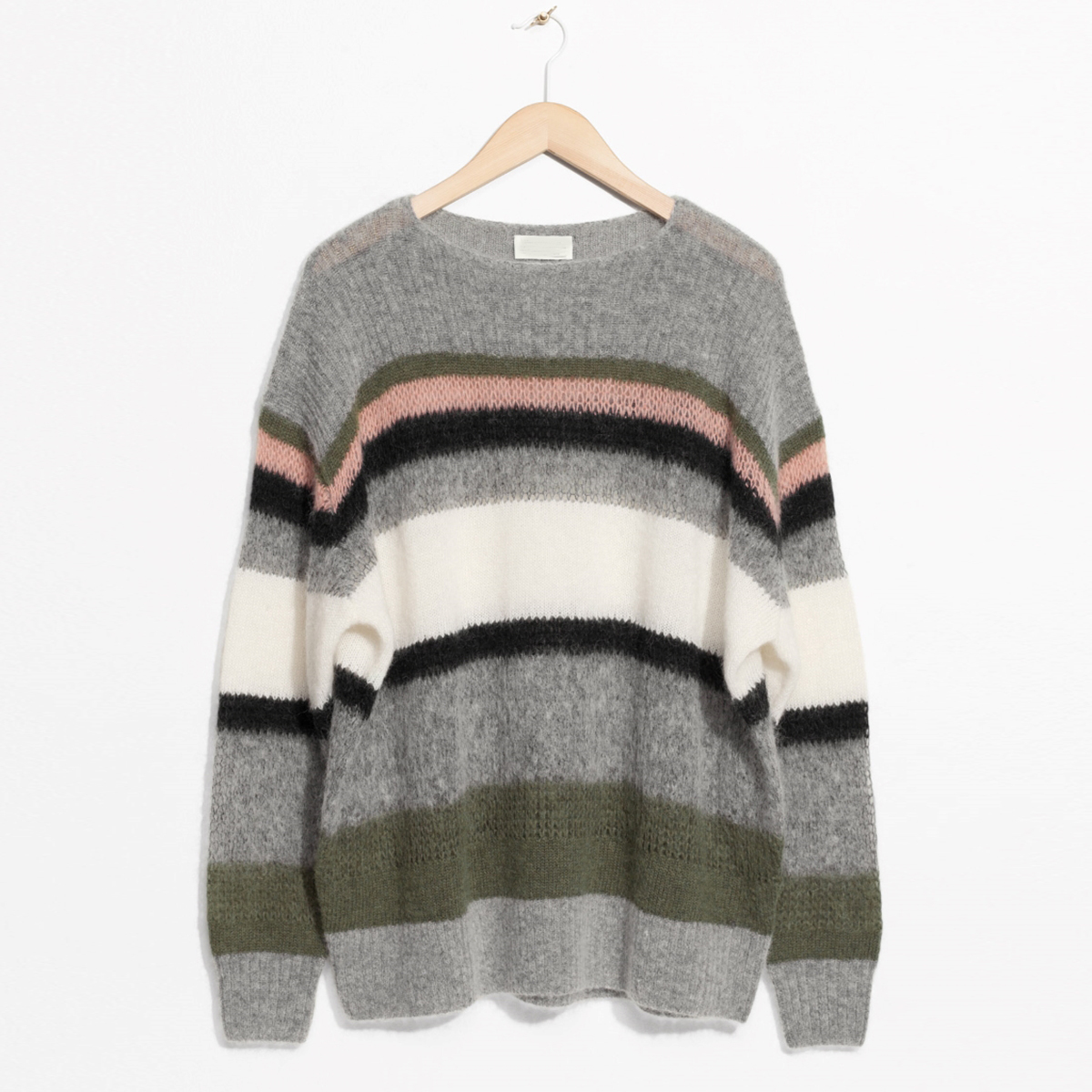 Striped mesh oversize feminine chic autumn with no collar long casual sleeve 2020 elegant winter sweater, Multi
Striped mesh oversize feminine chic autumn with no collar long casual sleeve 2020 elegant winter sweater, Multi