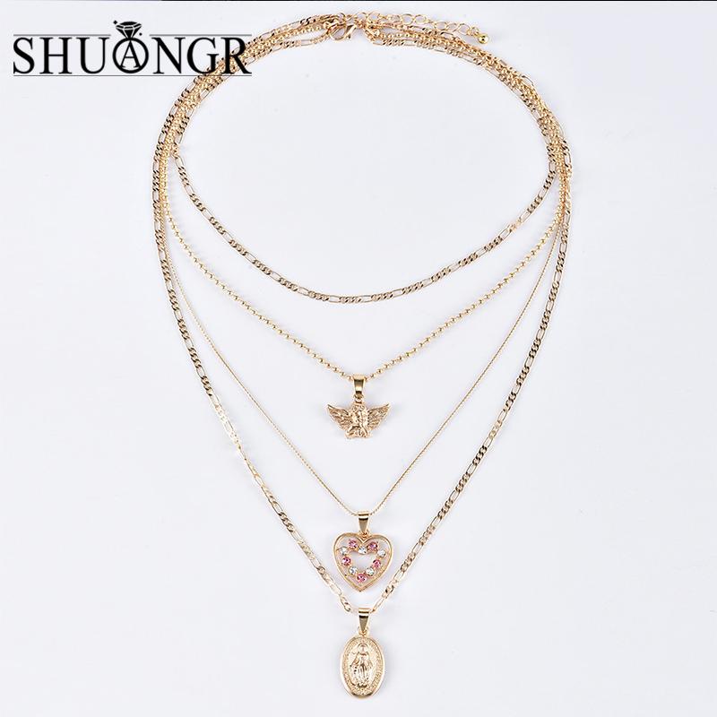 SHUANGR Fashion Vintage Simple Pendant Necklace For Women Metal Multi-layer Necklaces Fashion Jewelry New Arrivel Wholesale
SHUANGR Fashion Vintage Simple Pendant Necklace For Women Metal Multi-layer Necklaces Fashion Jewelry New Arrivel Wholesale