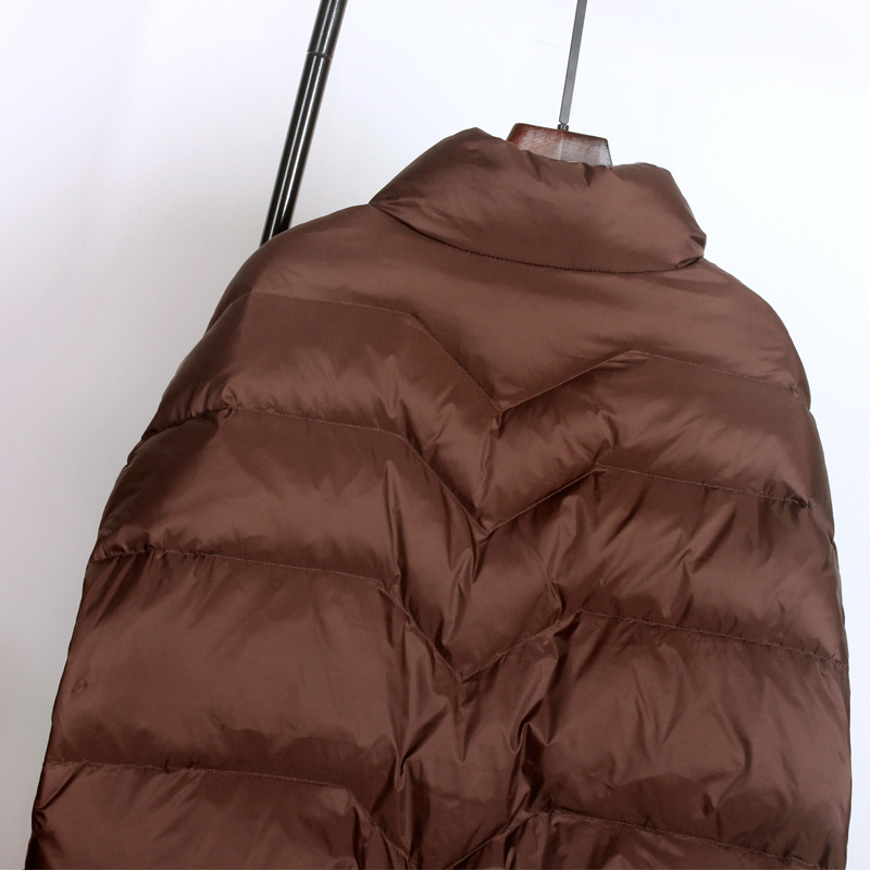 New Winter Short White Duck Down Jacket Stand Collar Female Soft Casual Warm Contrast stitching Coat Windproof Good Qaunlity 201019