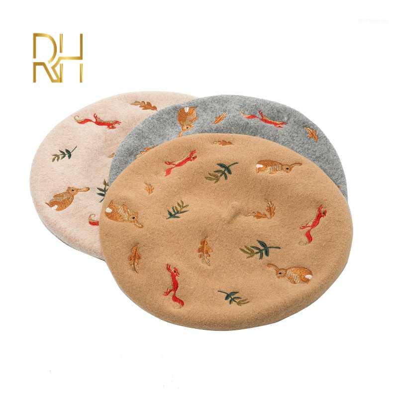 Handmade Autumn Winter Baret Cap Embroidered Squirrel 100% Wool Beret Womens Hats Painter Cap Lady Hat Female Design RH1, Apricot
Handmade Autumn Winter Baret Cap Embroidered Squirrel 100% Wool Beret Womens Hats Painter Cap Lady Hat Female Design RH1, Apricot