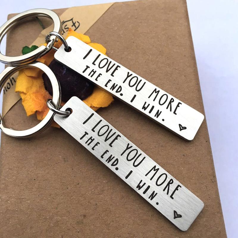 Fashion Long Stainless Steel Keychain couple family gift I LOVE YOU MORE THE END custom letter keychain for Valentine's Day gift
Fashion Long Stainless Steel Keychain couple family gift I LOVE YOU MORE THE END custom letter keychain for Valentine's Day gift