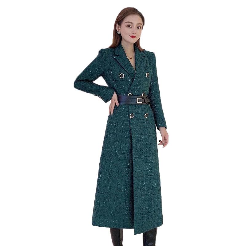 Autumn Winter Woolen Coat Women' Long Double Breasted Loose Jacket Female New Temperament Rough flowers Wool Outerwear R736, Green
Autumn Winter Woolen Coat Women' Long Double Breasted Loose Jacket Female New Temperament Rough flowers Wool Outerwear R736, Green