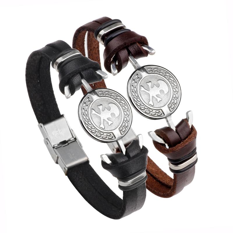 Korean Version of the First Korean Leather Bracelet Death of God Skull Stainless Steel Bracelet Hand-woven Wholesale
Korean Version of the First Korean Leather Bracelet Death of God Skull Stainless Steel Bracelet Hand-woven Wholesale
