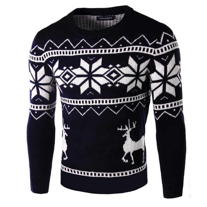 Fashion Men Christmas Sweaters England Style Men Sweater Deer Pullovers Reindeer Sweater Slim O-Neck Men Sweater 201022