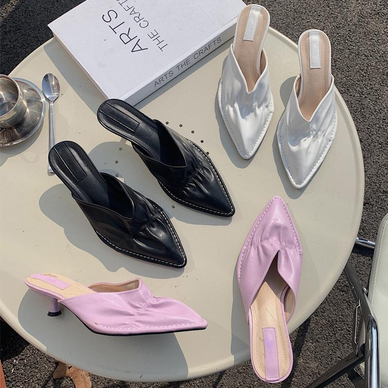 2021 Women Sippers Fashion Thin Low Heels Slippers Shoes For Women Casual Slip On Mules Female Shoes Pointed Toe Heel Slides, Lavender
2021 Women Sippers Fashion Thin Low Heels Slippers Shoes For Women Casual Slip On Mules Female Shoes Pointed Toe Heel Slides, Lavender