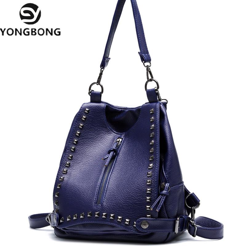YONGBONG Women Rivet Backpacks Leather Female Travel Shoulder Bag High Women Bag College Wind School Backpack Girl Mochila, Blue
YONGBONG Women Rivet Backpacks Leather Female Travel Shoulder Bag High Women Bag College Wind School Backpack Girl Mochila, Blue