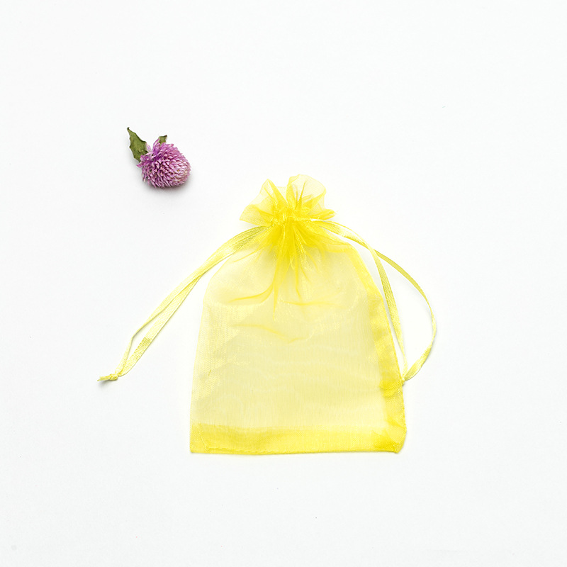 One Colour 100PCS 5X7 cm Drawstring Organza Gift Bag Jewelry Pouch Party Wedding Favor Candy Christmas Bags