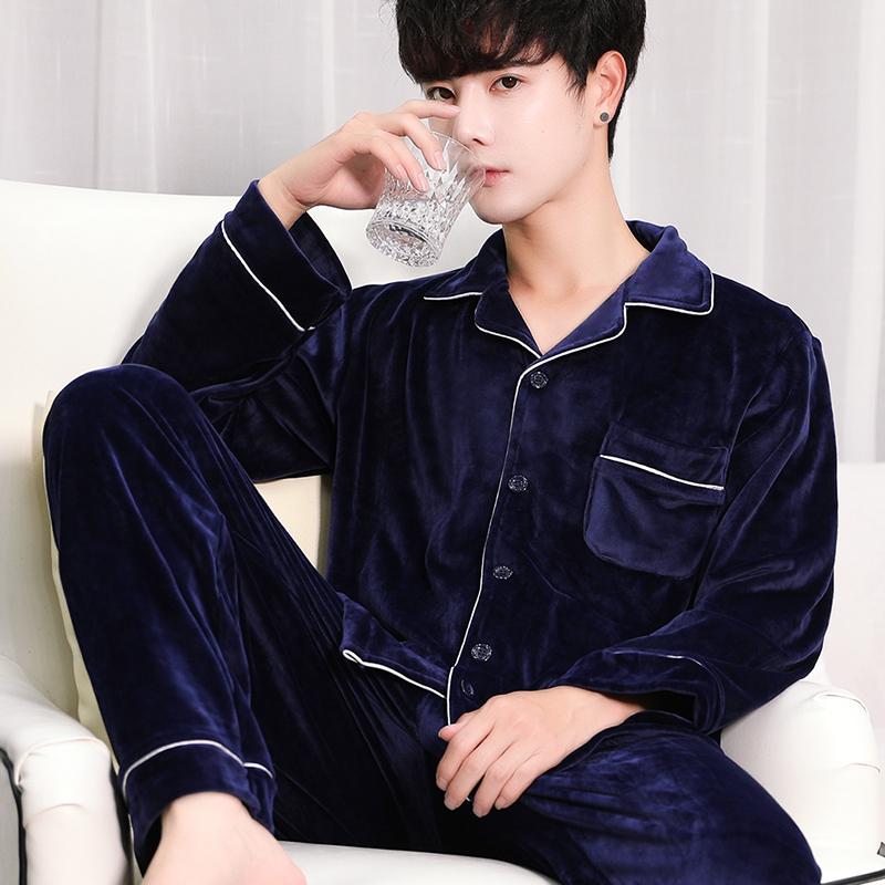 Solid Long Sleeve Pajamas Sets Men Flannel Winter Coral Fleece Warm Pajamas Sets Thicken Pijama Masculino Home Clothes DF50PS, Black
Solid Long Sleeve Pajamas Sets Men Flannel Winter Coral Fleece Warm Pajamas Sets Thicken Pijama Masculino Home Clothes DF50PS, Black
