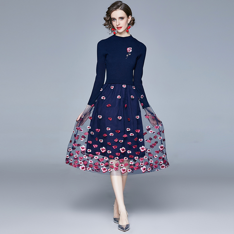 2021 New Merchall Autumn Winter Knitted Beading Female Long Sleeve Elegant Tulle Embroidery Patchwork Knitting Sweater Es Wz9s, Navy blue
2021 New Merchall Autumn Winter Knitted Beading Female Long Sleeve Elegant Tulle Embroidery Patchwork Knitting Sweater Es Wz9s, Navy blue